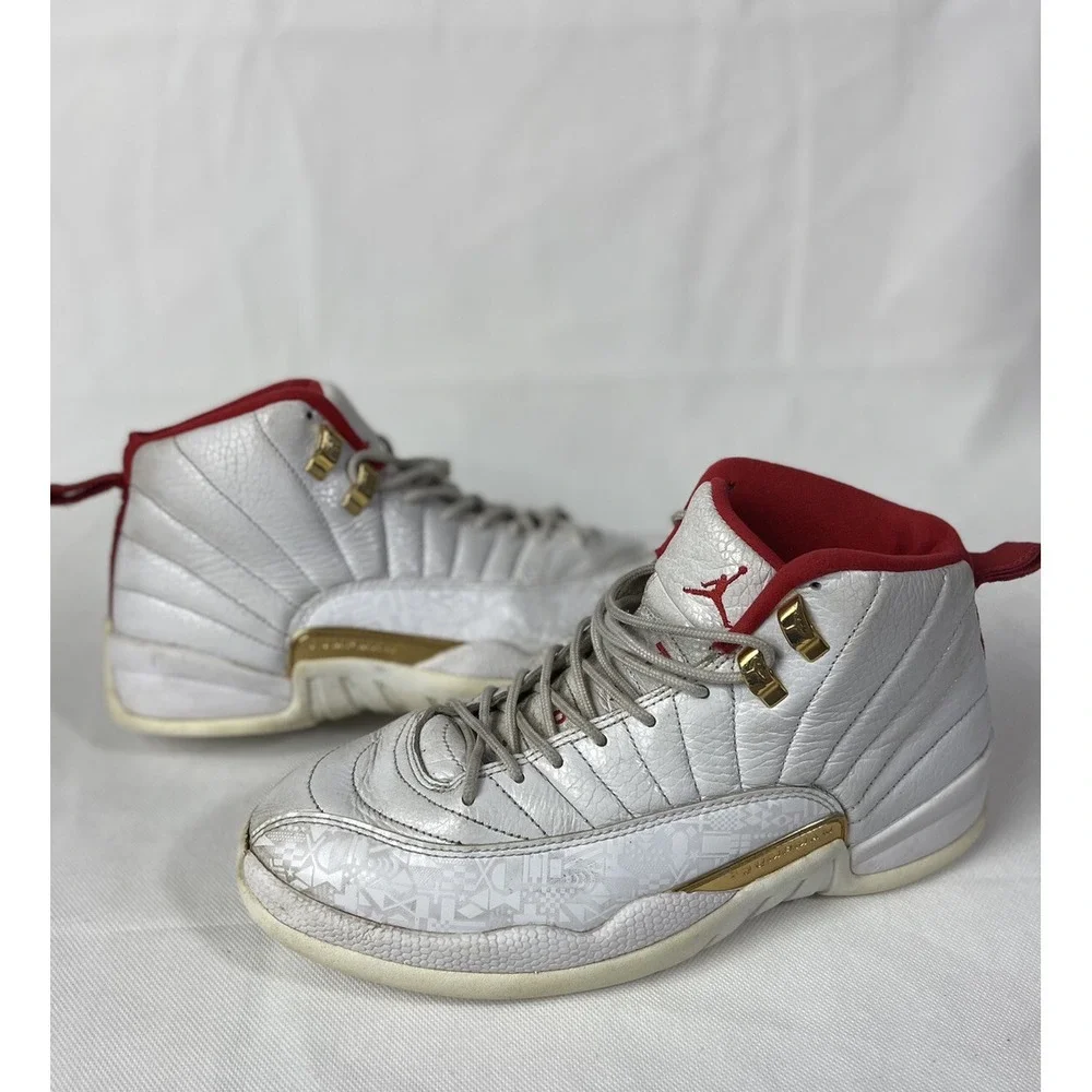 Size 8.5 - Jordan 12 Retro FIBA 2019 White/University Red‎ FREE SHIPPING
